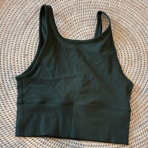 Lululemon Athletica Dark Green Ribbed Crop Top